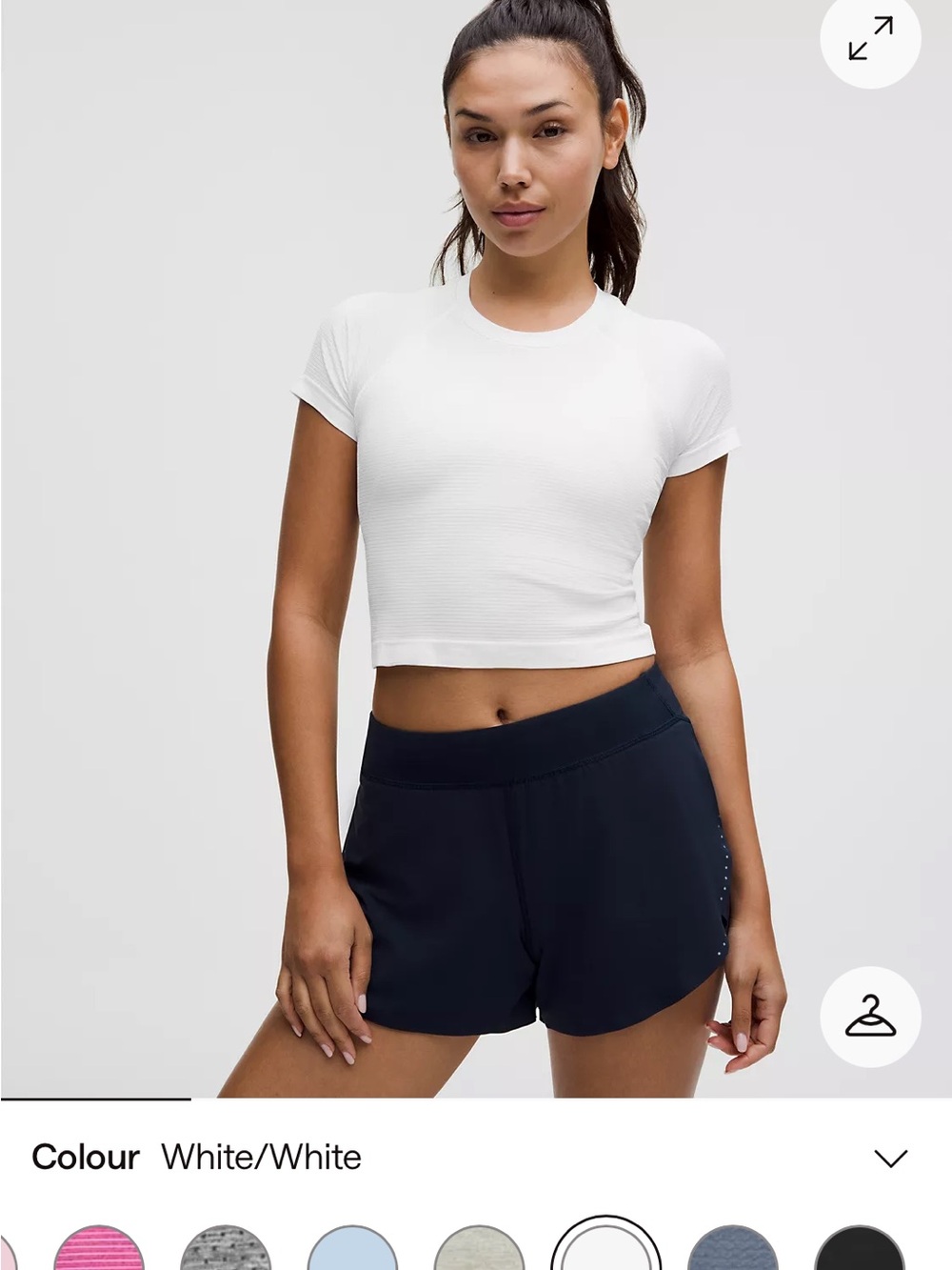lululemon athletica 2 Cropped Crew Tees-Matcha Magic Cropped and White Tee